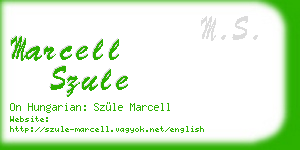 marcell szule business card